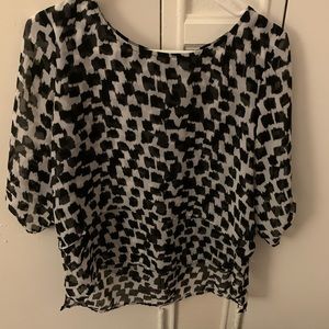 Black/white/Grey Multi Layer Blouse Medium